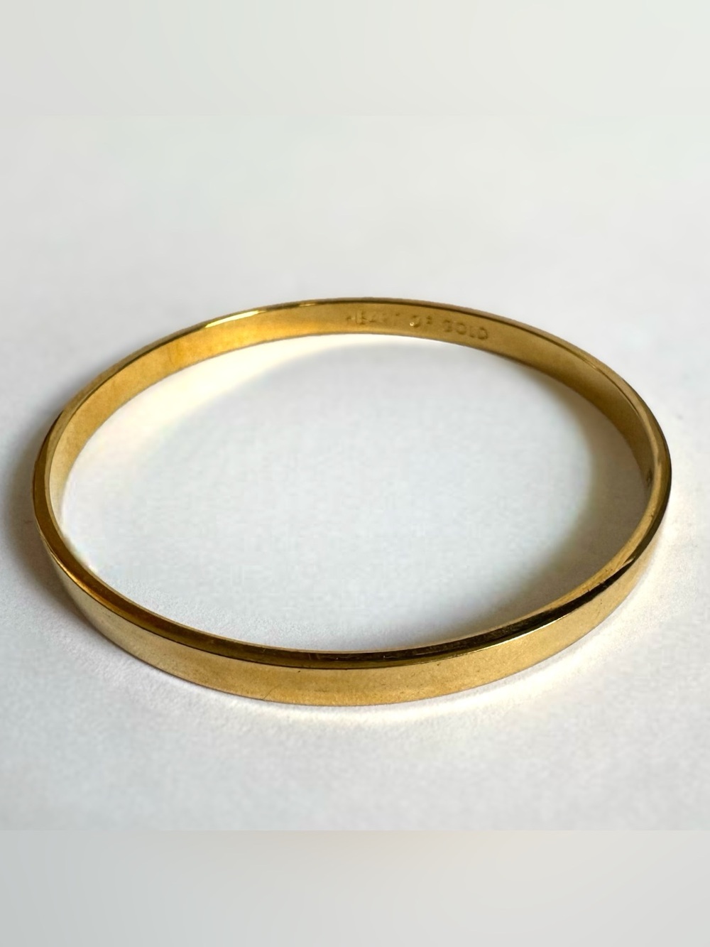 Kate Spade Heart Of Gold Bangle Bracelet Gold Tone Minimalist Stackable - Picture 2 of 8